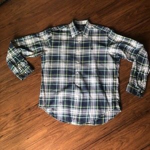 Ralph Lauren Classic Fit Shirt Mens L Large Plaid Long Sleeve Casual Button Up